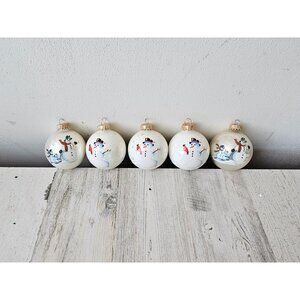 CBK‎ snowman Cardinal sledding ball ornament midwest set Xmas tree vintage